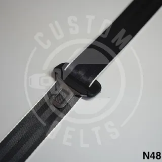 Cinta de cinturón color N48 · Negro con ribete blanco