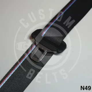 Cinta de cinturón color N49 · Negro con ribete tricolor