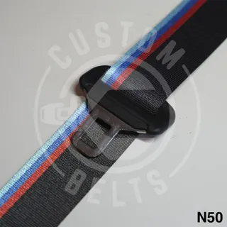 Cinta de cinturón color N50 · Negro con franja tricolor